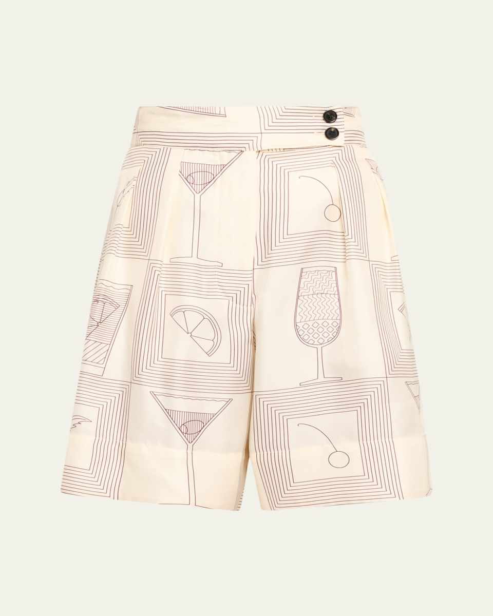 Dorin Aperitivo Twill Pleated Bermuda Shorts